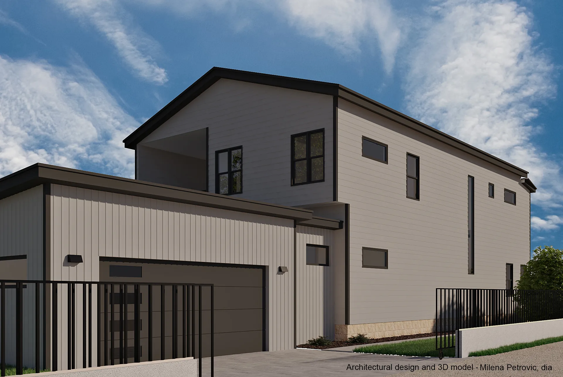 Garaža - eksterijer rendering